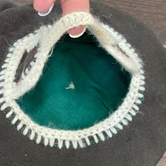 Vintage Doll Coat & Hat Wool(?) Dark Green Pea Coat & hat w/ White Trim READ - Picture 16 of 16